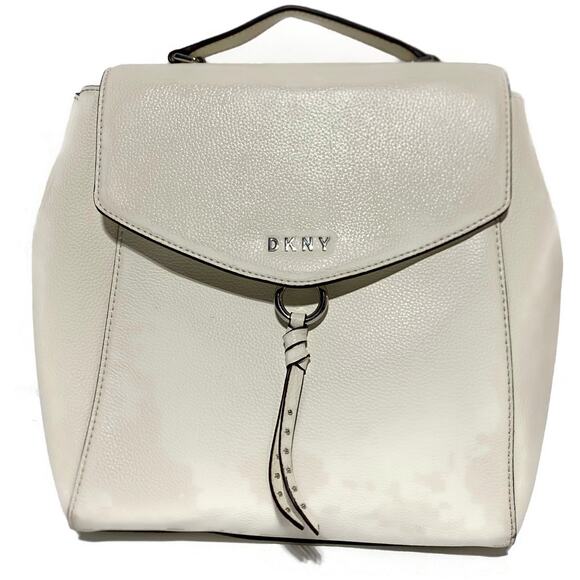 DKNY Women\'s White Leather Backpack Purse Bag 11x10x4 New York main image 7